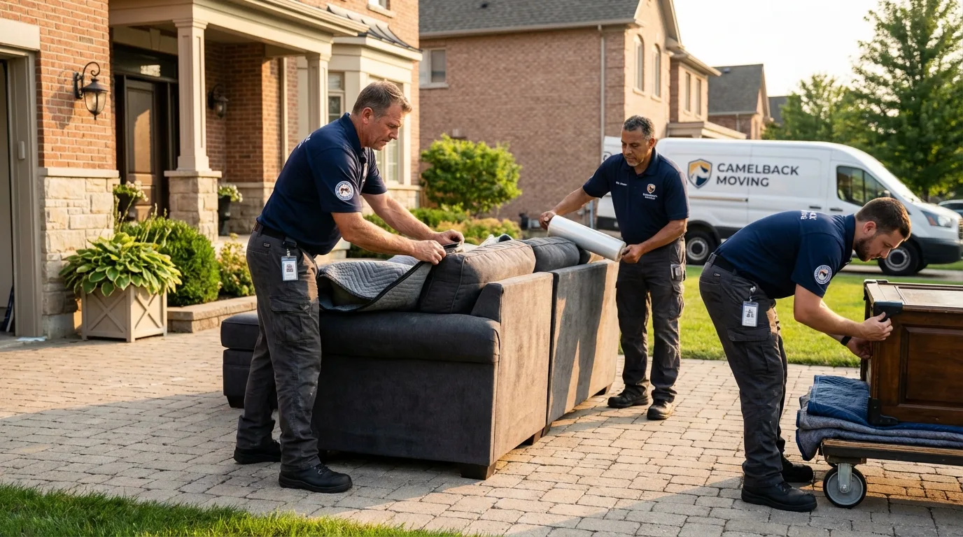 Large estate moving crew wrapping furniture in Silverton, CO