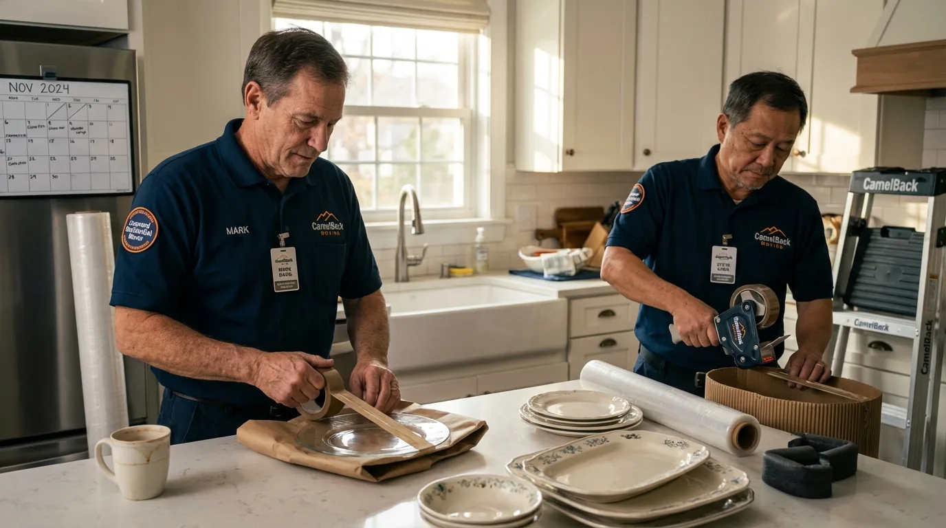 Professional crew packing kitchen dishware in Silverton, CO